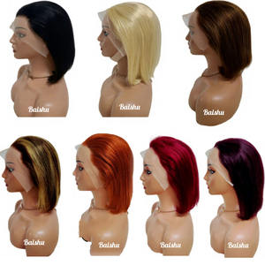 Perruque courte bob 13*4 en <span class=keywords><strong>cheveux</strong></span> humains 100% naturels, style brésilien et vietnamien, avec volume naturel, en stock, vente en gros - Product Image 1