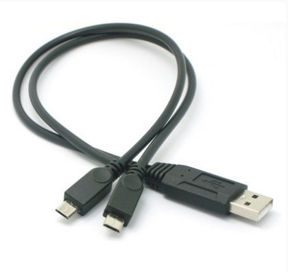 30CM Short Micro USB Splitter Data Charge Cable 2IN1 USB to 2*MICRO USB Android Charge Cable