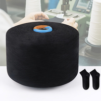 Prix bon marché 5s Recycle Cotton Blended Yarn Noir 70 Polyester 30 Cotton pour la fabrication de chaussettes Melange Yarn
