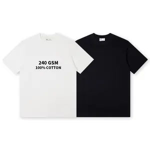 Dtgカスタム240 Gsm綿100% 印刷刺繍ブランクユニセックス特大ブランクマンホワイトTシャツメーカーバルク