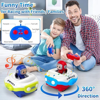 WGNRC 6628 Série Spatiale Voiture Tamponneuse RC à Éjection, Jouets de Jeu de Combat Amusants pour 2 Joueurs, Jouets de Bataille à Deux Joueurs avec Voiture Tamponneuse et Pilote Rebondissant