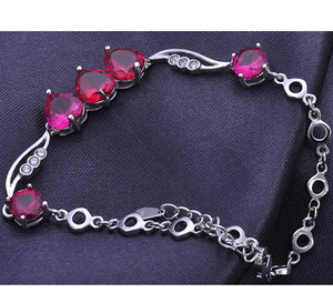 Braccialetto di cristallo Vlink viola pietra <span class=keywords><strong>argento</strong></span> 925 braccialetto di fascino italiano, <span class=keywords><strong>bracciale</strong></span> Moissanites ragazza, bracciali di alta gioielleria - Product Image 2