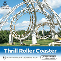 Fabricant professionnel, montagnes russes à 2 boucles, conformes aux normes CE, grande expérience de divertissement pour les parcs d'attractions commerciaux