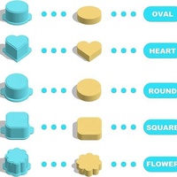 6-teiliges Kuchenformen-Set in Mintgrün, PLA-Backformen-Kit mit Blumen-, Herz-, Quadrat- und Donut-Formen zur Kuchendekoration