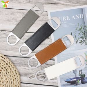 Stainless Steel Wine Opener Flat Bottle Opener with PU Leather Promotional <b>Beer</b> Opener for Party Favor - Product Image 3