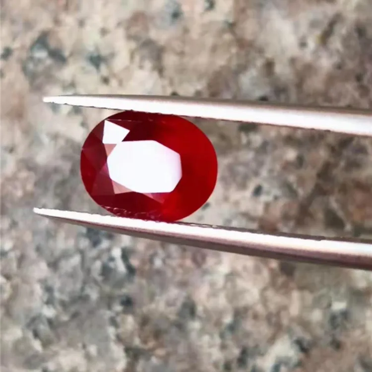 SGARIT Perhiasan Batu Permata Alami Pabrik Grosir Potongan Oval 2,638ct Merpati Brood Merah Batu Ruby Alami