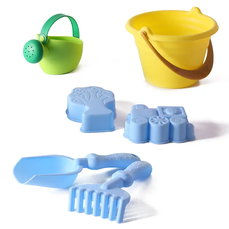 Conjunto de brinquedos de praia personalizados para o ar livre, balde de plástico para praia, molde de animais para crianças, conjunto de brinquedos de praia personalizado para o verão