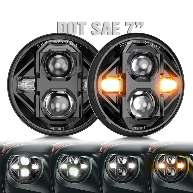 2024 Newest Legal Street DOT SAE DRL Turn Projector Round Led Headlight 7 Inch for CJ JK TJ