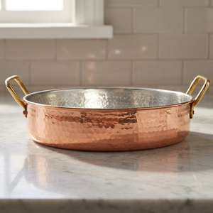 Sartén de Estilo Americano Moderno, Forjada a Mano, Exterior de Cobre, Asas de Acero Inoxidable, Apta para Cocina de Gas, Duradera y Ecológica - Product Image 2