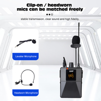 Mikrofon Clip-on Nirkabel UHF, Dapat Diisi Ulang USB-C, Koneksi Mudah, Audio Jernih dan Stabil untuk Siaran Langsung, Wawancara, Vlog, Pidato, Grosir