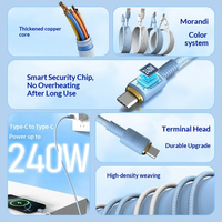 Câble de charge rapide Type C 100W, tressé en spirale, chargeur USB C rapide 6A 480 Mbps, compatible intelligent pour téléphone Android, iPhone, iPad