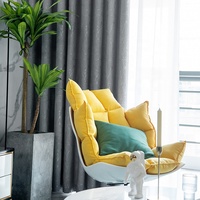 Rideaux occultants en polyester texturé pour salon, chambre et salle à manger, style nordique, couleur unie, haute occultation