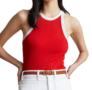 Top court en maille extensible/coton respirant à imprimé personnalisé pour femmes, vêtements de sport décontractés, sans manches, col carré - Product Image 1