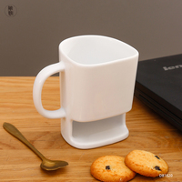 Tasses à café personnalisées pour fête de Noël, avec poche à biscuits intégrée, design mignon, logo personnalisé, en porcelaine, motif Cookie Monster, portables