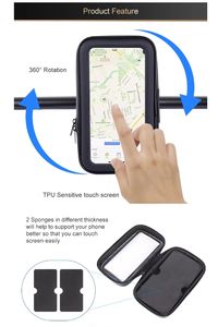 Support de téléphone portable pour <span class=keywords><strong>moto</strong></span> et vélo, sac étanche en plastique, fixation universelle pour guidon, compatible avec tous les smartphones - Product Image 4