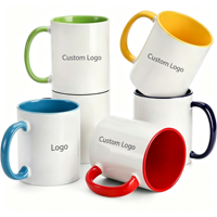 Lot de tasses à sublimation en porcelaine 11 oz, bicolores, vierges, avec revêtement personnalisé, compatibles micro-ondes, sans BPA, pour cadeaux de mariage personnalisés