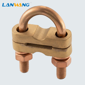 Abrazadera de Tierra Tipo U de Latón para Varilla de Tierra, Suministro de Fábrica - Product Image 1