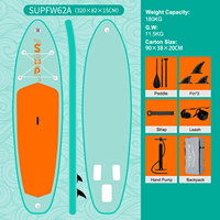 Nouvelle arrivée UE : Planche à pagaie gonflable rouge 320 cm certifiée CE, 3 ailerons, extra large, capacité de charge de 190 kg, pour usage familial