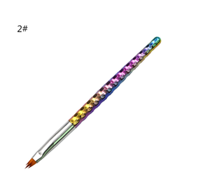 Ensemble de pinceaux à ongles en nylon Kolinsky avec manche en métal doré, pinceaux à points en silicone, pinceaux pour la peinture au gel UV, logo personnalisé - Product Image 5