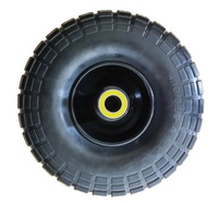 Roues en mousse PU 10 pouces 4.10/3.50-4, pneus anti-crevaison sans air, roulements centraux 5/8, pour chariot à main et brouette