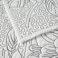 100% coton Style américain ensemble de literie à la main brodé fleur motif couverture matelassé rideau