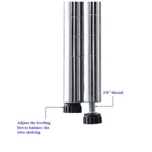 Estantería de alambre cromado de 4 niveles de alta resistencia aprobada por NSF, soporte y estante de almacenamiento de metal - Product Image 6