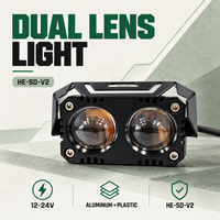 Phare de travail LED à double lentille HSSH 12V 24V, éclairage auxiliaire de conduite, boîtier en aluminium, projecteur avec fonction stroboscopique en option pour camion, VTT, UTV