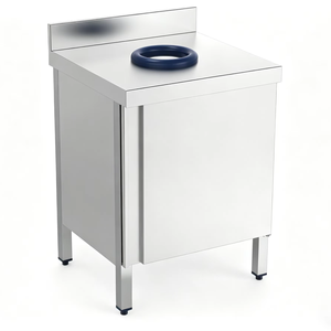 Stainless Steel Kitchen Waste Cabinet With Color Coded <b>Rubber</b> <b>Rings</b> For Waste Sorting Commercial Restaurant Kitchen Waste Trolle - Product Image 1