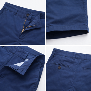 Shorts de golf classiques pour homme en coton mélangé bleu marine, coupe ajustée, extensibles, séchage rapide, extensibles dans quatre directions - Product Image 4