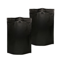 100 pièces/paquet personnalisé noir mat Doypack feuille Mylar debout sac à fermeture éclair pochette anti-odeur sac d'emballage alimentaire comestible