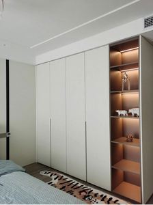 Armario de dormitorio blanco elegante de alta calidad con diseño moderno para toda la casa, armarios de dormitorio de sala de estar de madera maciza para venta al por mayor - Product Image 3