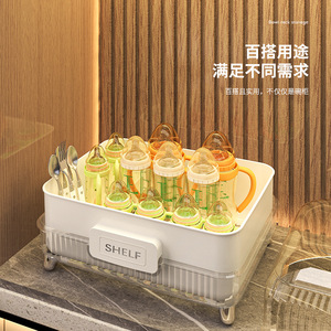 Bowl And Chopstick Storage Box L Size Plastic Lid Draining Rack Kitchen Countertop Dish Cabinet - Product Image 2