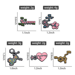Creatieve Wetenschap Broche Chemie Regenboog Reageerbuis <span class=keywords><strong>Dna</strong></span> Microscoop Moleculaire Formule Kat Hond Badge Punk Reversspeld Sieraden - Product Image 6