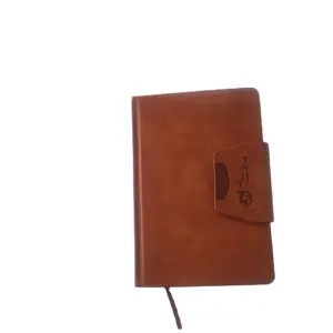 2025热销风格A5棕色皮革封面日记议程定制标志记录簿旅行日记打印机