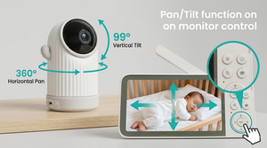 KT562H No WiFi Baby Monitor 5 Inch IPS Screen 720P HD Wireless Video Baby Camera with PTZ 5000mAh Battery Hacker-Proof - Product Image 4