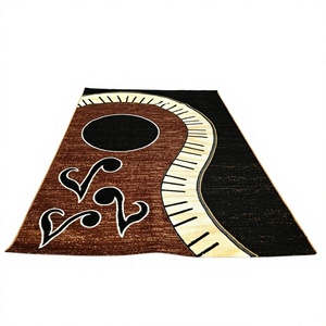 Meilleur tapis puzzle en polyester Adiva, à poils longs, moderne, pour espaces commerciaux, résistant aux taches, épaisseur de poils élevée, carré - Product Image 1