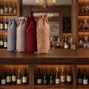 Indian Supplier Luxury Jute Wine Bottle Gift Reusable Tote <b>Bag</b> for Wedding and Corporate Gifts Available at Best price - Product Image 1