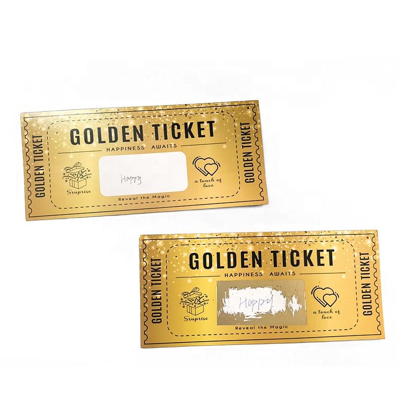 Golden Ticket Card - Scratch off Fun for Weddings & Events