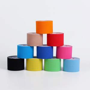 Hipoalergenicina sin látex Levantamiento de pesas Entrenamiento de <span class=keywords><strong>gimnasia</strong></span> Empuñaduras de palma de la mano <span class=keywords><strong>Cinta</strong></span> de kinesiología <span class=keywords><strong>elástica</strong></span> de algodón precortada - Product Image 3