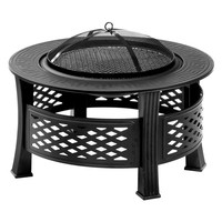 Table de cuisson et de thé pour patio d'hiver avec foyer, pour 4 à 6 personnes, table de barbecue extérieure, gril, poêle chauffante