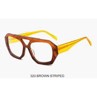 Lunettes optiques de qualité supérieure avec monture épaisse, double pont, en acétate