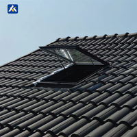 Fenêtre de toit coulissante électrique verticale moderne en alliage d'aluminium sur mesure, coupe-vent, pour villa, sous-sol, cuisine