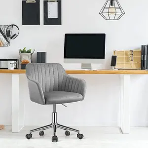 Sedia da scrivania girevole con base regolabile in metallo piccola sedia da ufficio operativa in velluto per la casa
