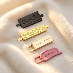 Custom Metal Sewing Labels Personalized Logo Tags Private <b>Name</b> <b>Plates</b> Laser Cut Self-Adhesive Eco-Friendly for Bags Clothing - Product Image 3