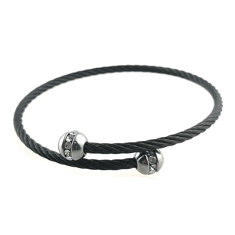 Março expo 2021 amoryubo pulseira feminina, design moderno feminino joia atacado de alta qualidade em aço inoxidável preto pulseira bracelete