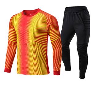 Uniforme de fútbol de diseño personalizado para portero adulto, camiseta de fútbol de manga larga, pantalones de protección de esponja, servicio OEM para nombre - Product Image 3