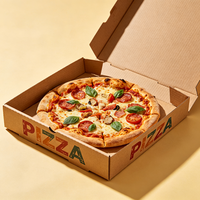 Boîte à pizza personnalisée de luxe avec impression graphique, emballage alimentaire en carton ondulé imperméable, vente en gros