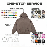 Chemises personnalisées à fermeture éclair avec logo pour ensemble de sweats à capuche français, design mode de haute qualité, coupe oversize, idéal pour l'hiver, MOQ 1 sweat à capuche