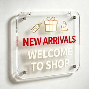 Custom Acrylic <b>Door</b> Sign Transparent Wall <b>Name</b> <b>Plate</b> with Metal Screws <b>for</b> Office Hotel Shop Cafe - Product Image 1