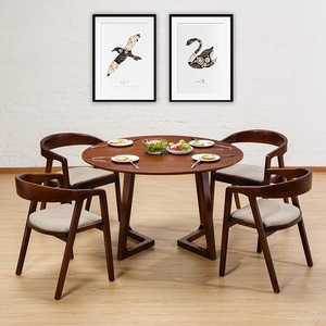 Casa <span class=keywords><strong>de</strong></span> madera mesa <span class=keywords><strong>de</strong></span> comedor y silla hotel restaurante Mesa Redonda recepción negociación Mesa Redonda pequeño apartamento - Product Image 2